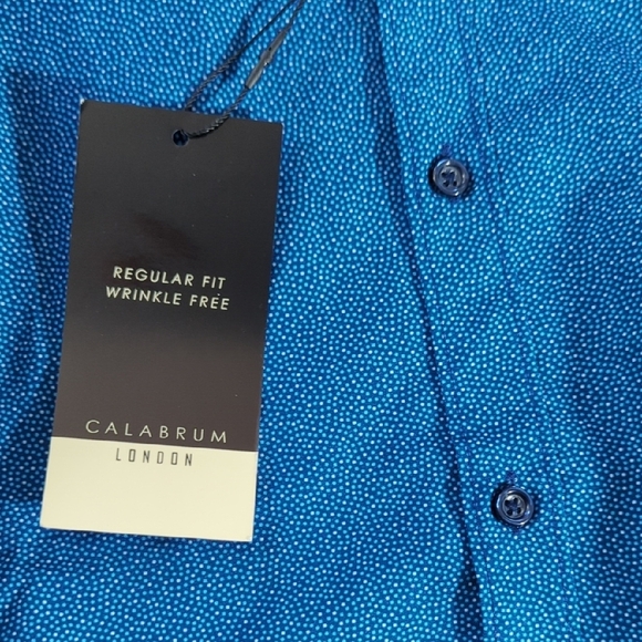 NEW CALABRUM LINDON Blue Dress Shirt Classic Style, New With Tags, Beautiful!!? - Picture 10 of 12